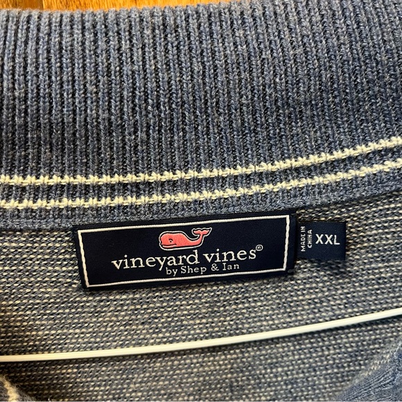 Vineyard Vines Stripped Pullover Quarter Zip Sweater - Picture 2 of 3